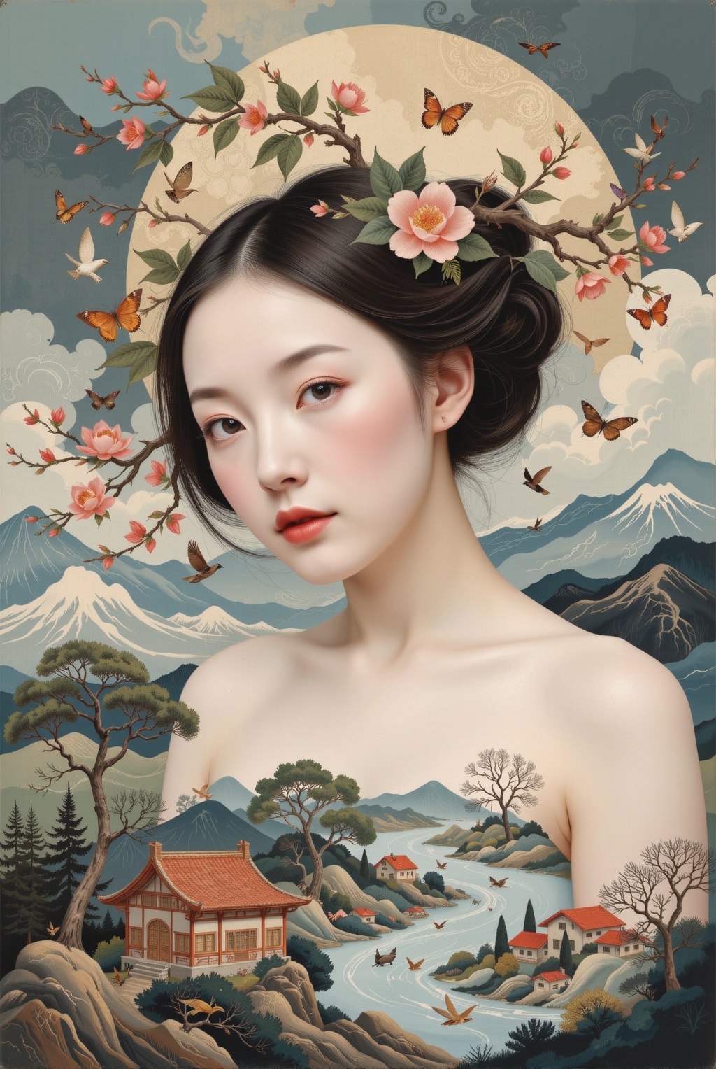 ©AsaCHEN長志1 girl,  freehand brush painting,  Asa CHEN style on Tensor.Art