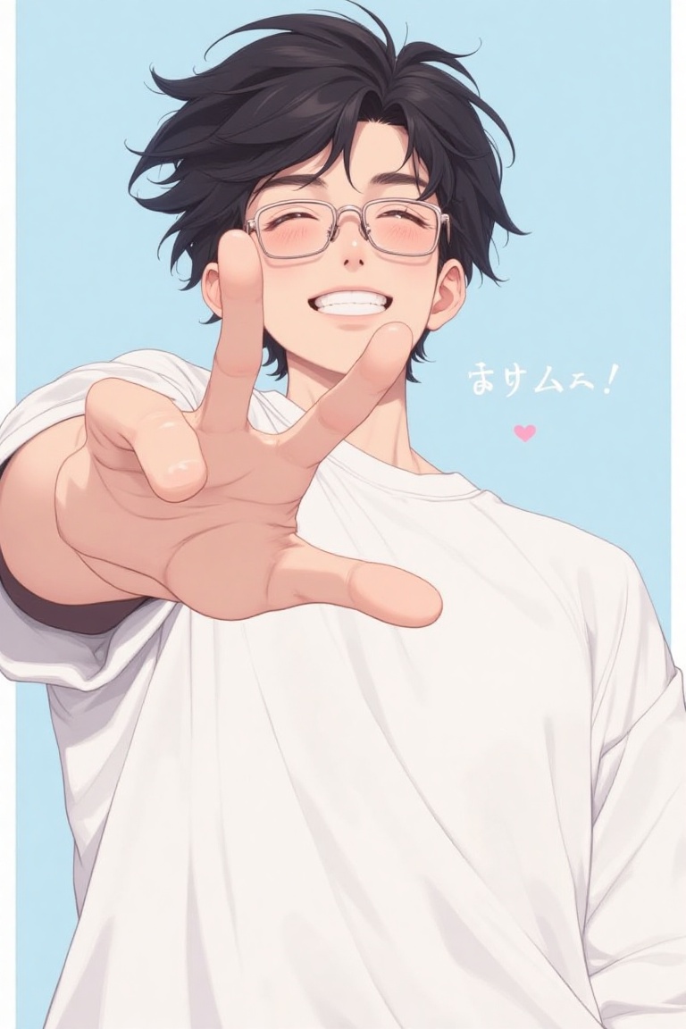 solo,  smile,  simple background on Tensor.Art