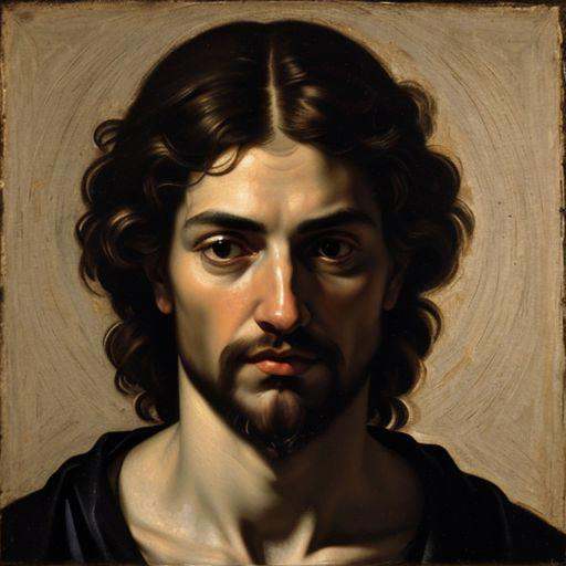 jesus,  face closeup,  Caravaggio style on Tensor.Art