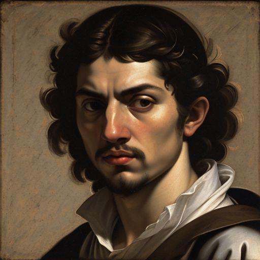 caravaggio,  men,  face closeup on Tensor.Art