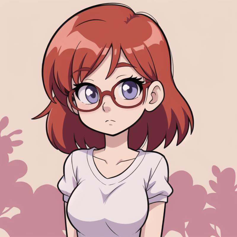 beautiful anime girl,  redhead,  glasses on Tensor.Art