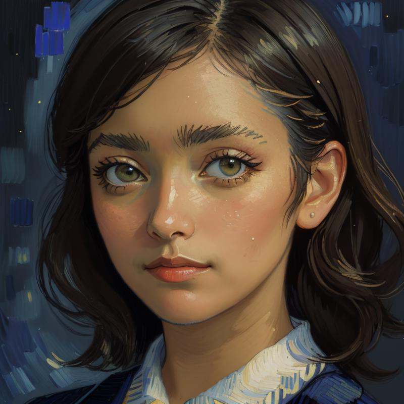face closeup,  brunette,  latin girl on Tensor.Art