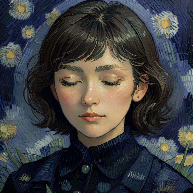 face closeup,  closed eyes,  brunette on Tensor.Art
