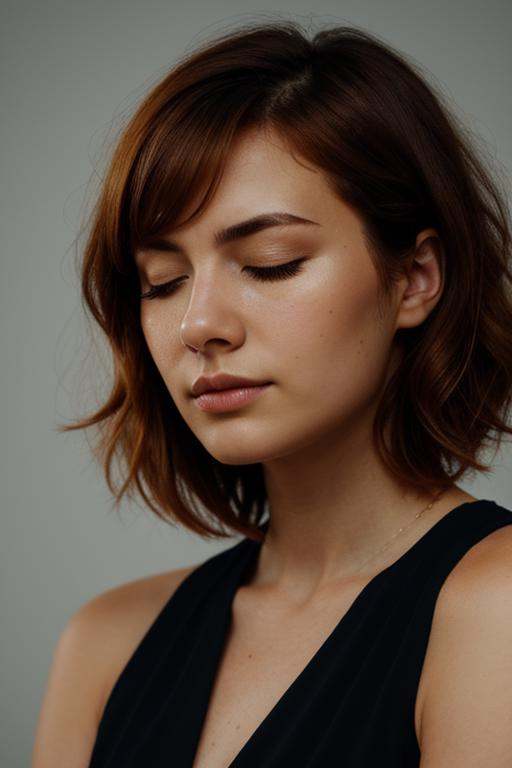 [face closeup],  closed eyes,  beautiful girl on Tensor.Art