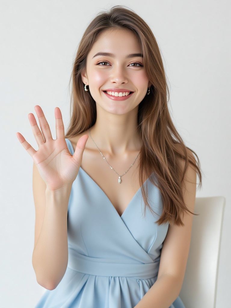 A highly detailed,  well-lit studio portrait of a young woman with long,  straight light brown hair on Tensor.Art