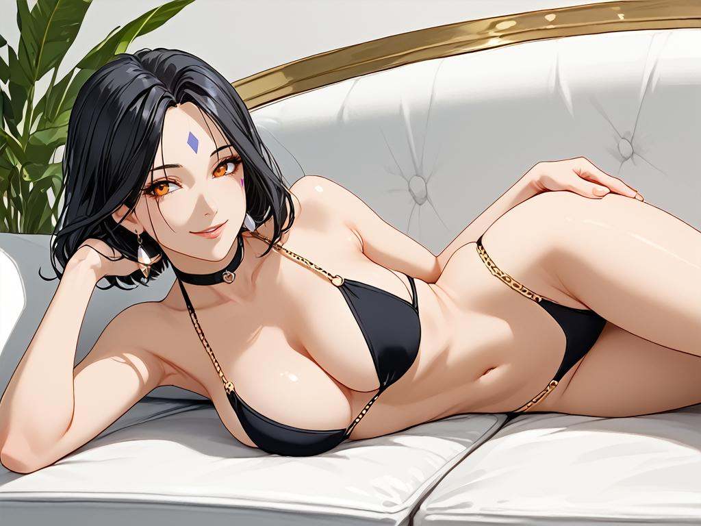Expressiveh,  charming smile,  sexy posture on Tensor.Art