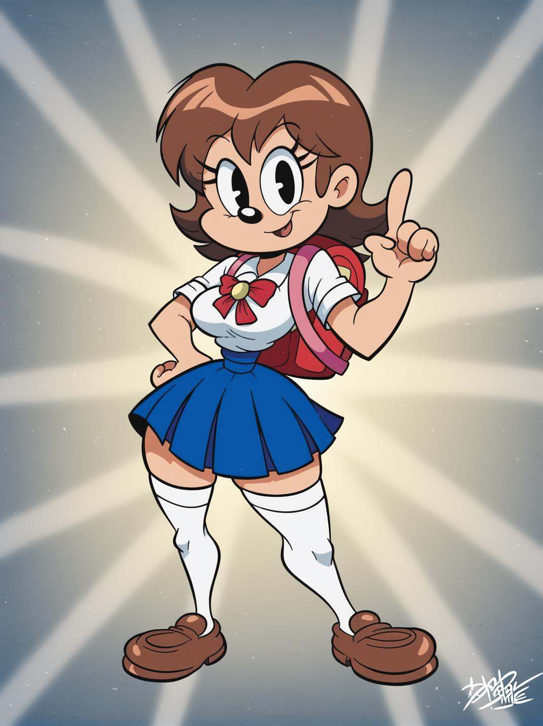 score_9,  1girl,  school uniform on Tensor.Art