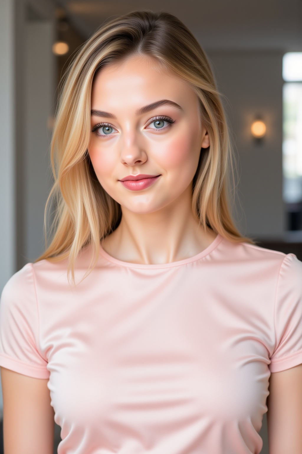 A young blonde woman,  22 years old,  with a flawless and radiant complexion on Tensor.Art