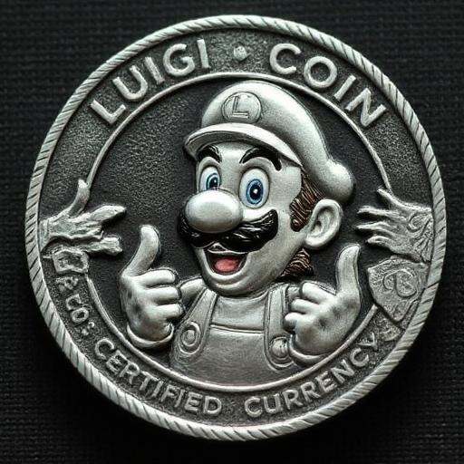 The photorealistic image in fantasy setting that features of TheC0in,  the coin made out of silver that has a depiction of...