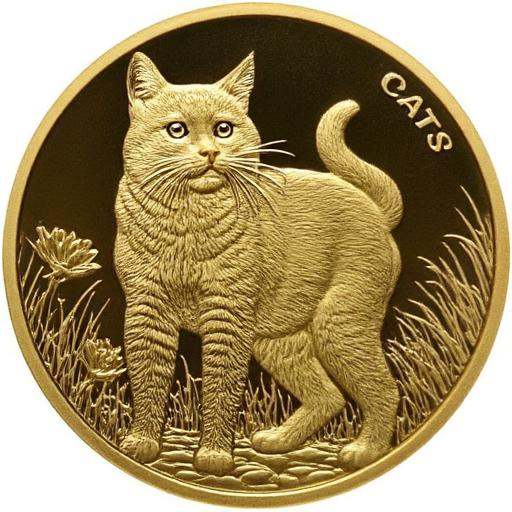 The image of TheC0in,  it is a coin with text carved on it that says "Cats" on the top left corner,  on the center of the...
