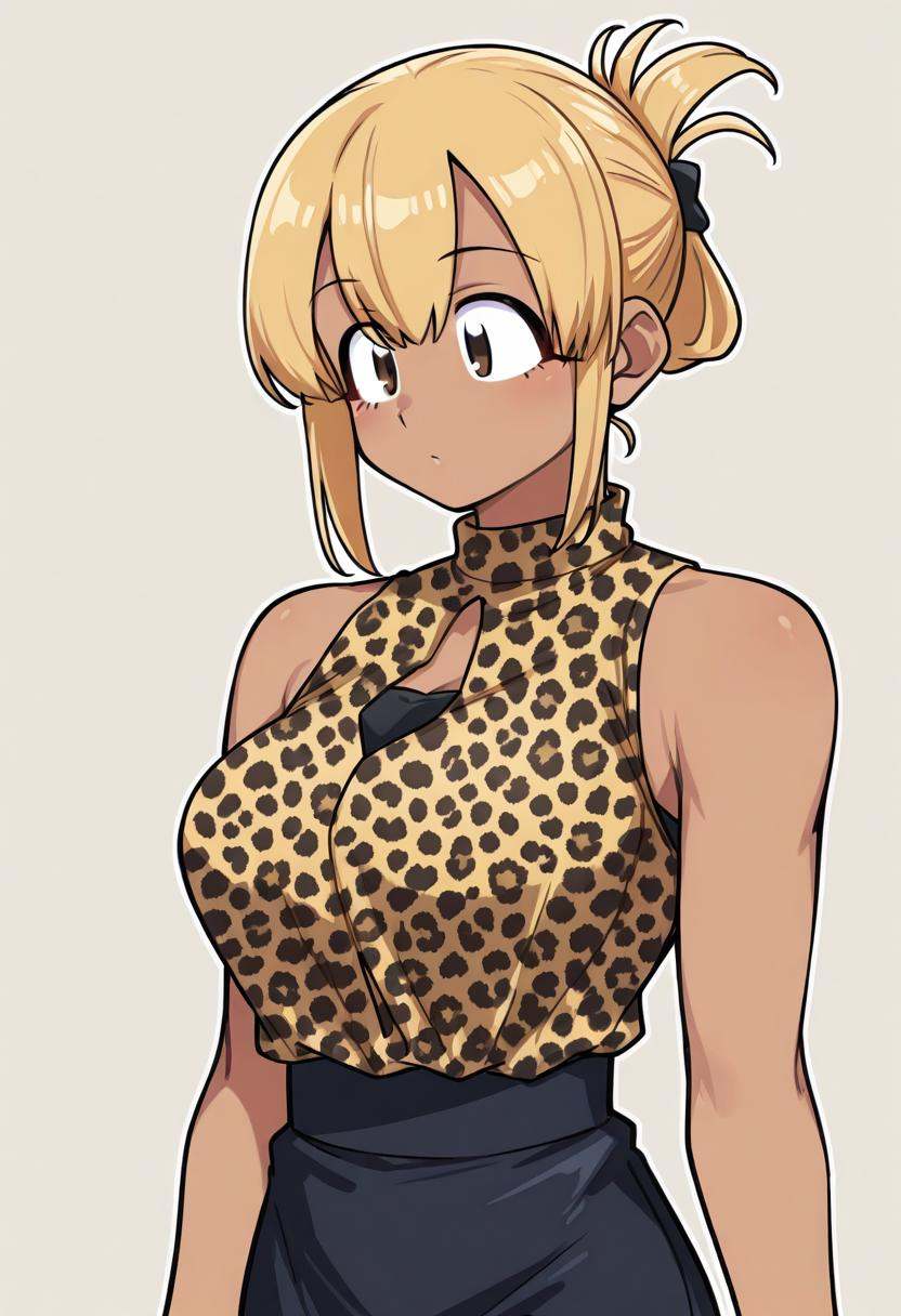 Rumiko Manbagi,  dark brown eyes,  gyaru on Tensor.Art