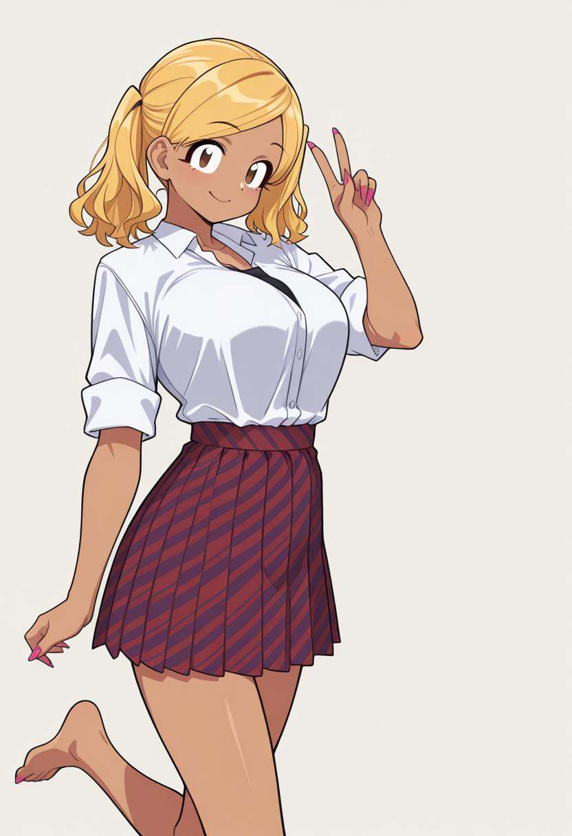 Rumiko Manbagi,  dark brown eyes,  gyaru on Tensor.Art