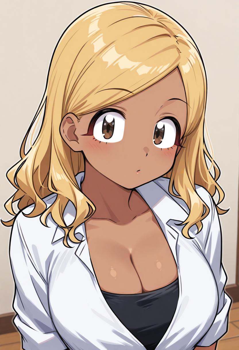 Rumiko Manbagi,  dark brown eyes,  gyaru on Tensor.Art