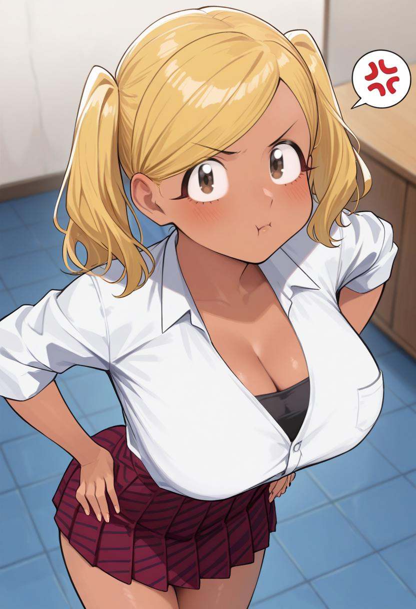 school uniform,  pleated skirt,  striped skirt on Tensor.Art