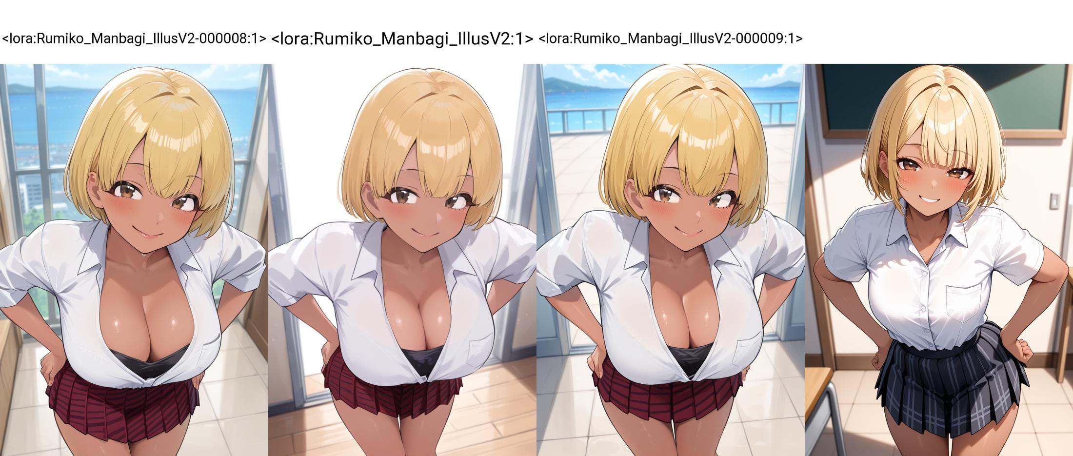 school uniform,  pleated skirt,  striped skirt on Tensor.Art