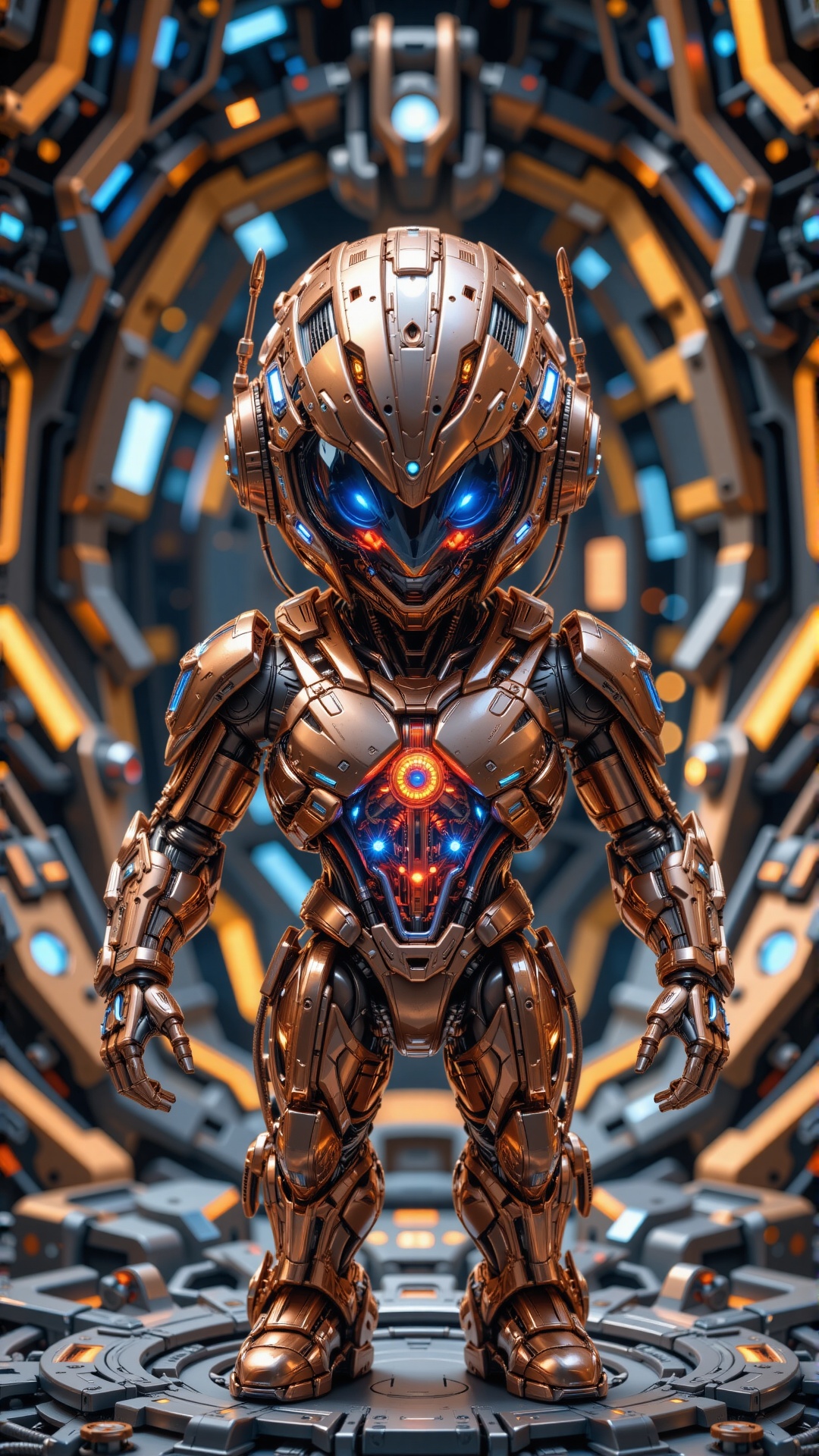 The image showcases a striking product advertisement featuring a chibi robot (((SUPER MARIO))),  rendered in a captivating...