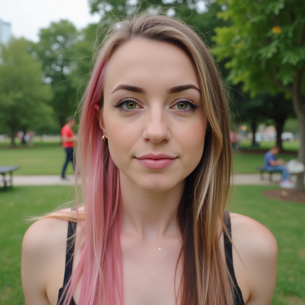 colored hair,  closeup,  face on Tensor.Art