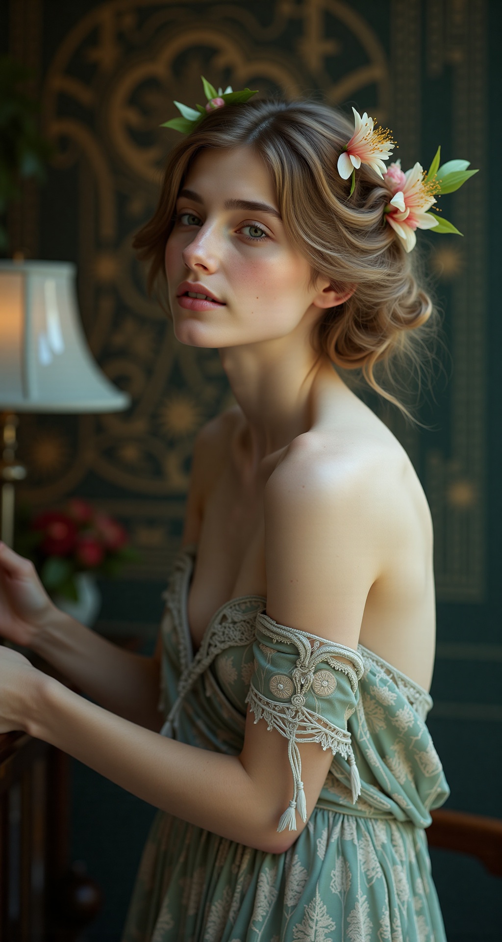 Award-Winning Art Nouveau Nymph: 1920's Style Concept: Inspired by the elegance and flowing lines of the Art Nouveau movem...