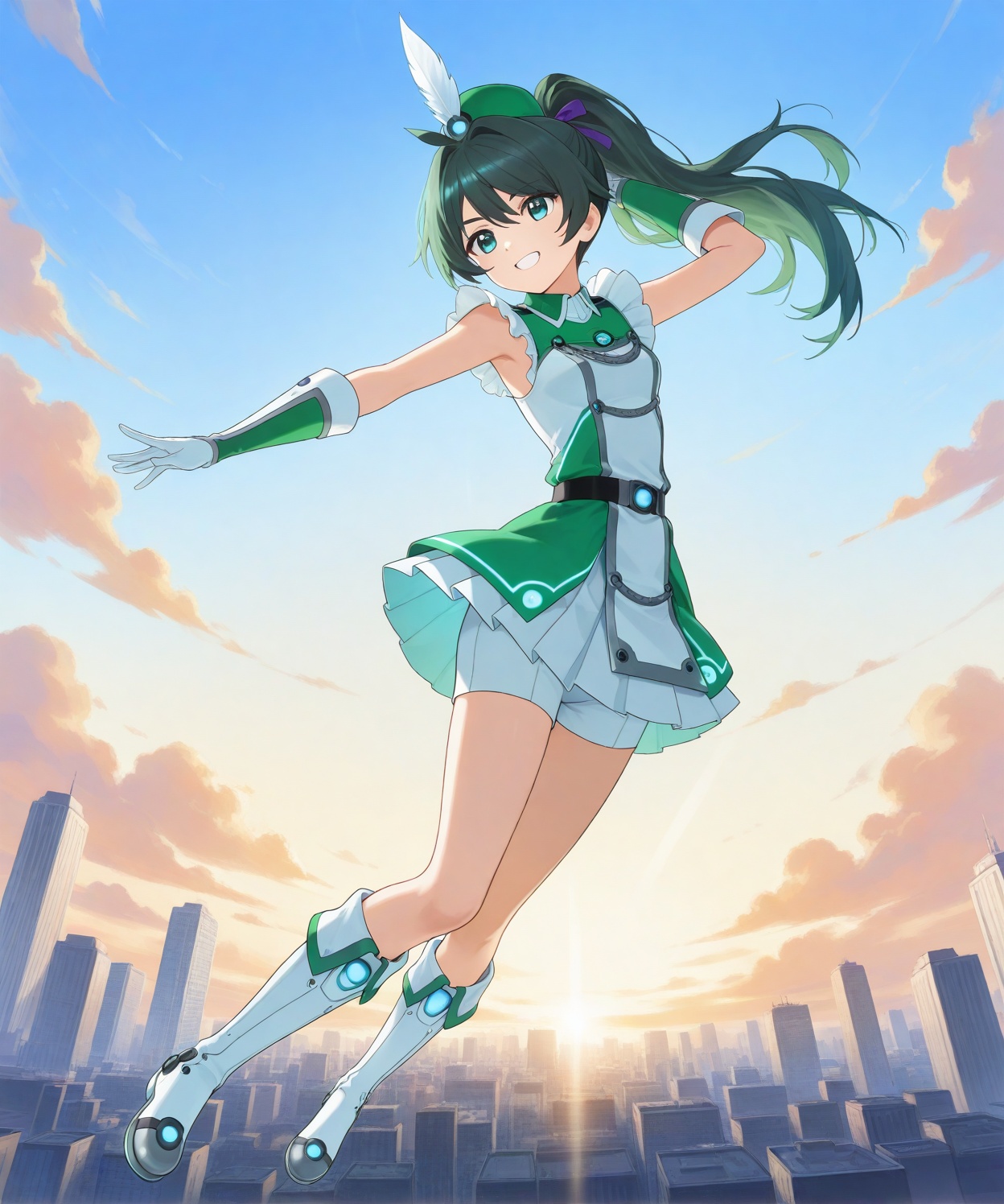 Wakaba_Saegusa,  gloves,  green_hair on Tensor.Art