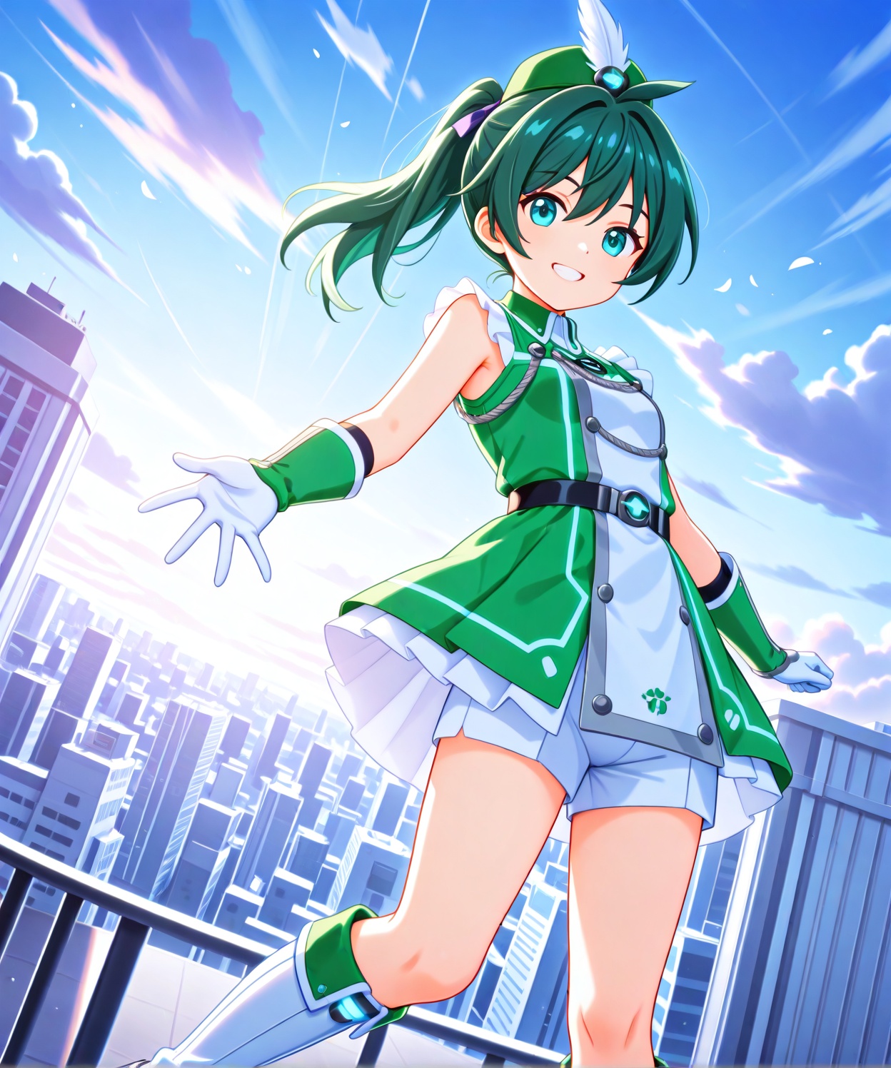 Wakaba_Saegusa,  gloves,  green_hair on Tensor.Art