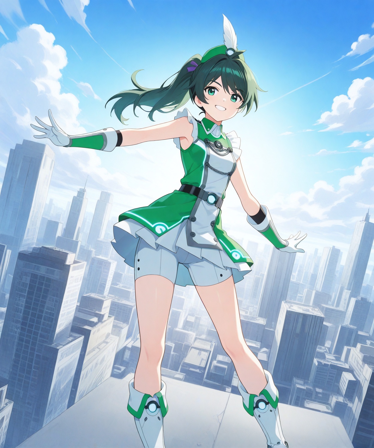 Wakaba_Saegusa,  gloves,  green_hair on Tensor.Art