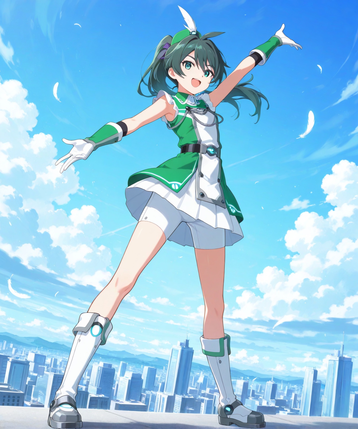 Wakaba_Saegusa,  gloves,  green_hair on Tensor.Art