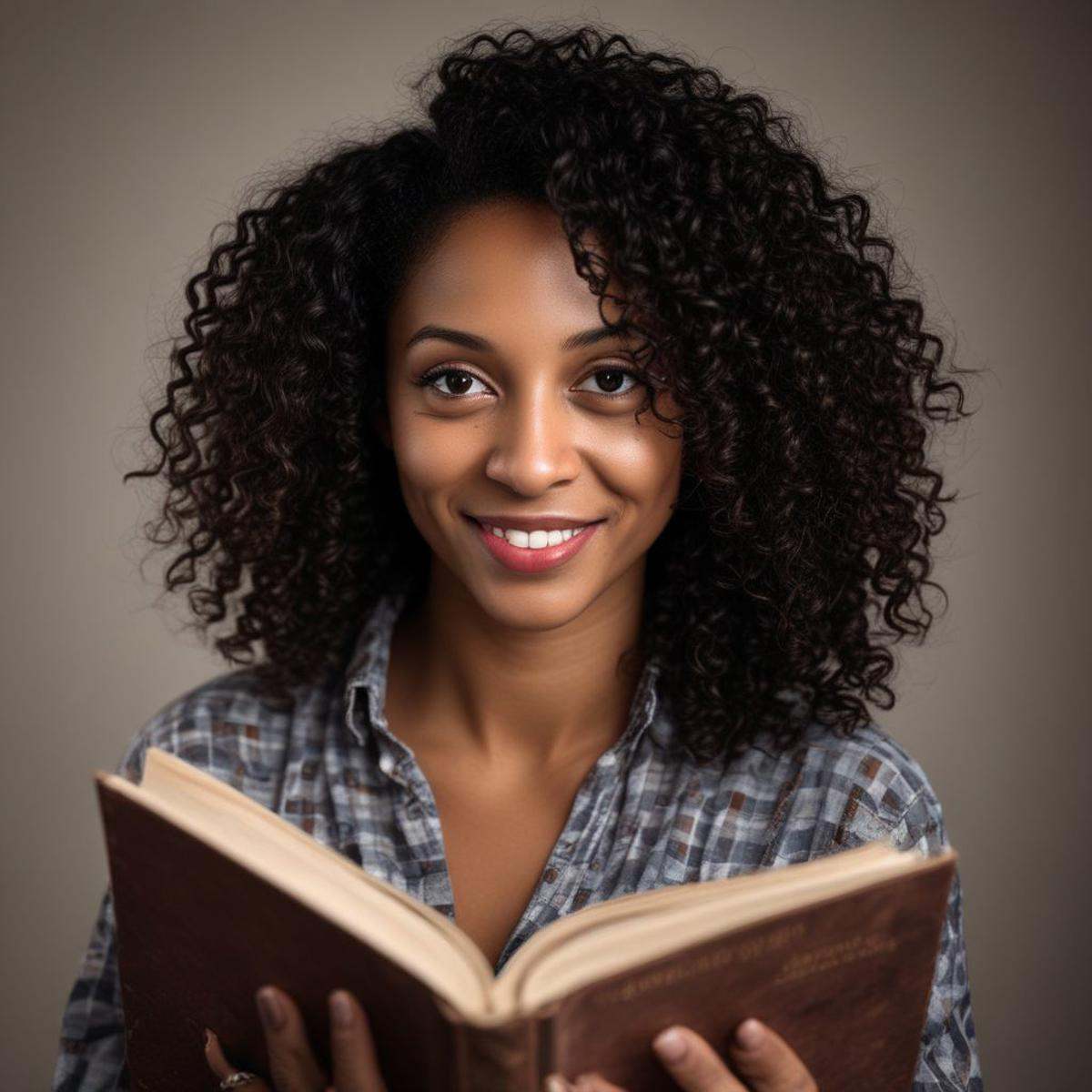 shallow_dof,  Jamaican woman reading a book,  black skin on Tensor.Art