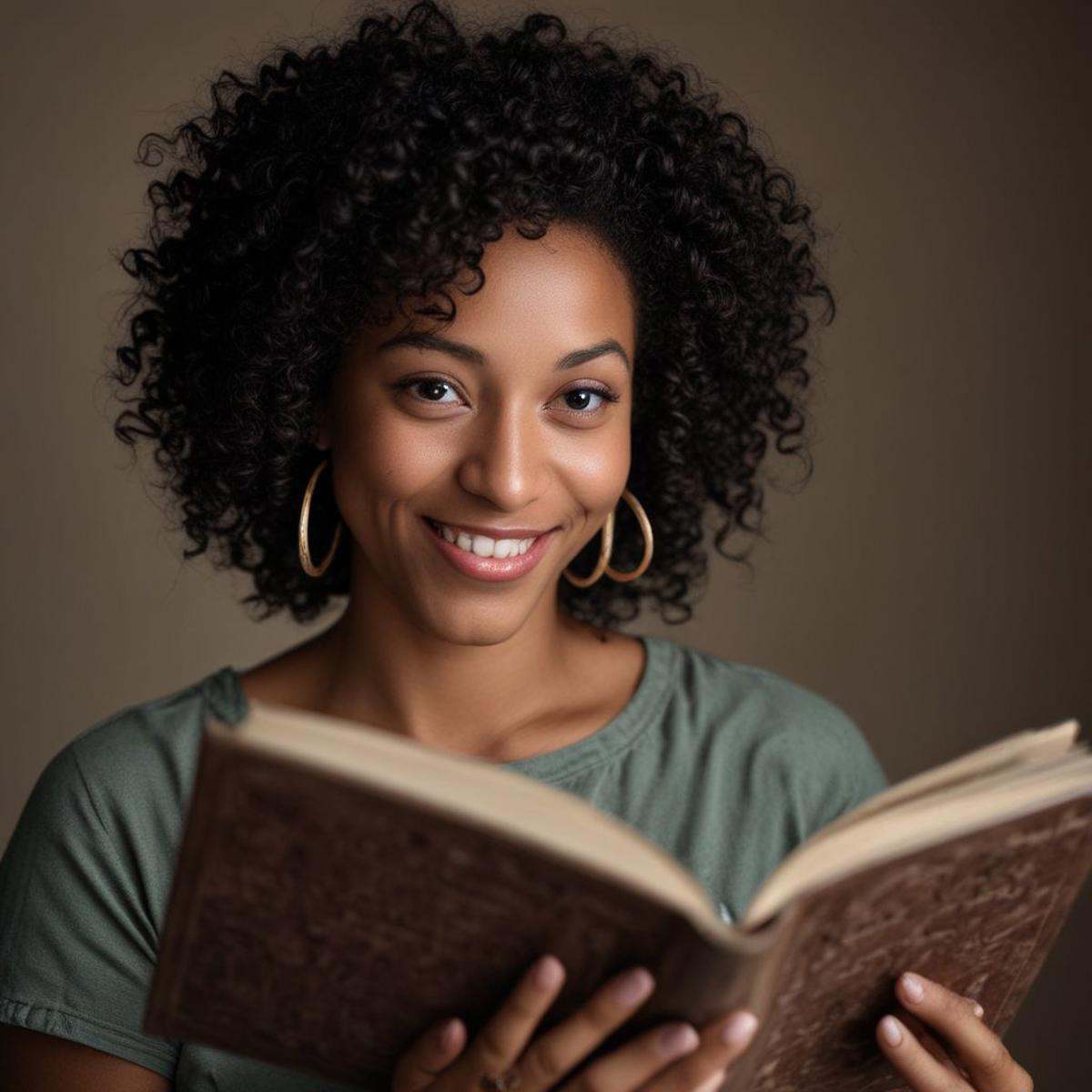 shallow_dof,  Jamaican woman reading a book,  black skin on Tensor.Art