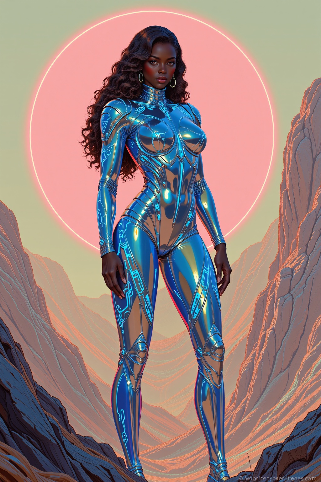 Hyp3rAn1me,  The image depicts a futuristic,  otherworldly scene with a prominent on Tensor.Art