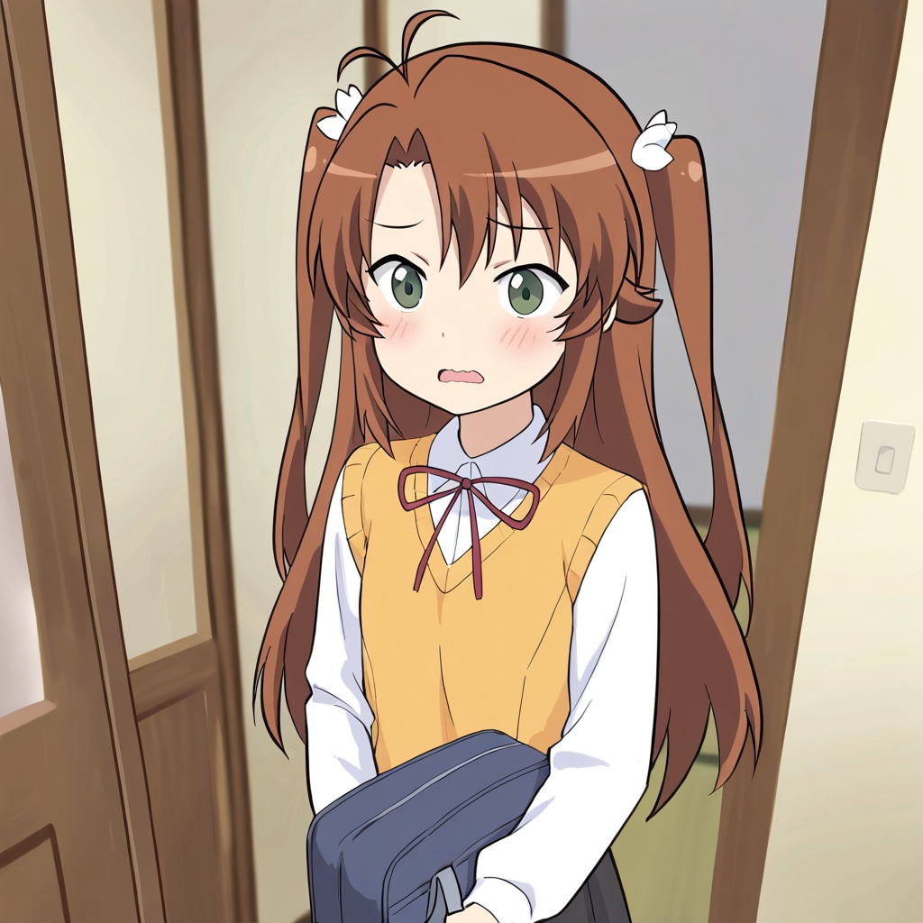 Koshigaya komari (Non Non Biyori),  brown hair,  green eyes on Tensor.Art