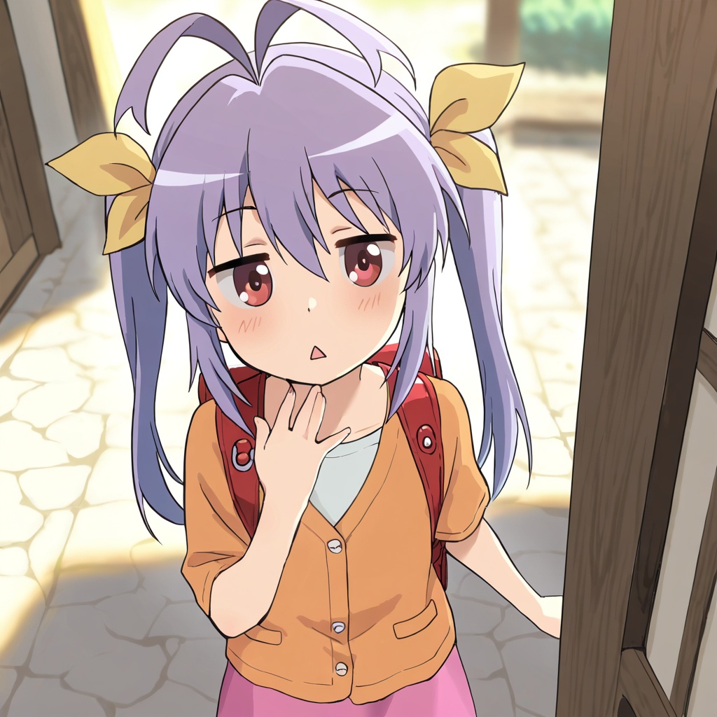 Miyauchi renge (Non Non Biyori),  purple hair,  ahoge on Tensor.Art