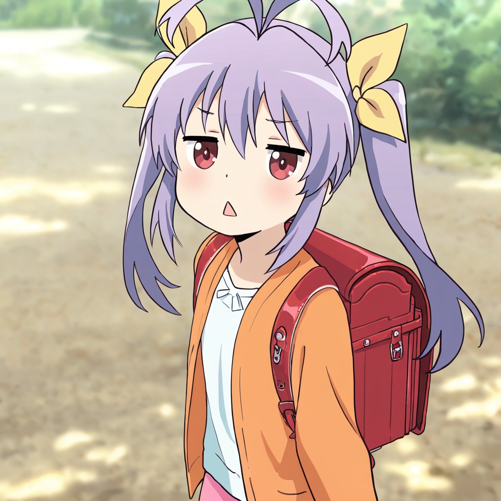 Miyauchi renge (Non Non Biyori),  purple hair,  ahoge on Tensor.Art