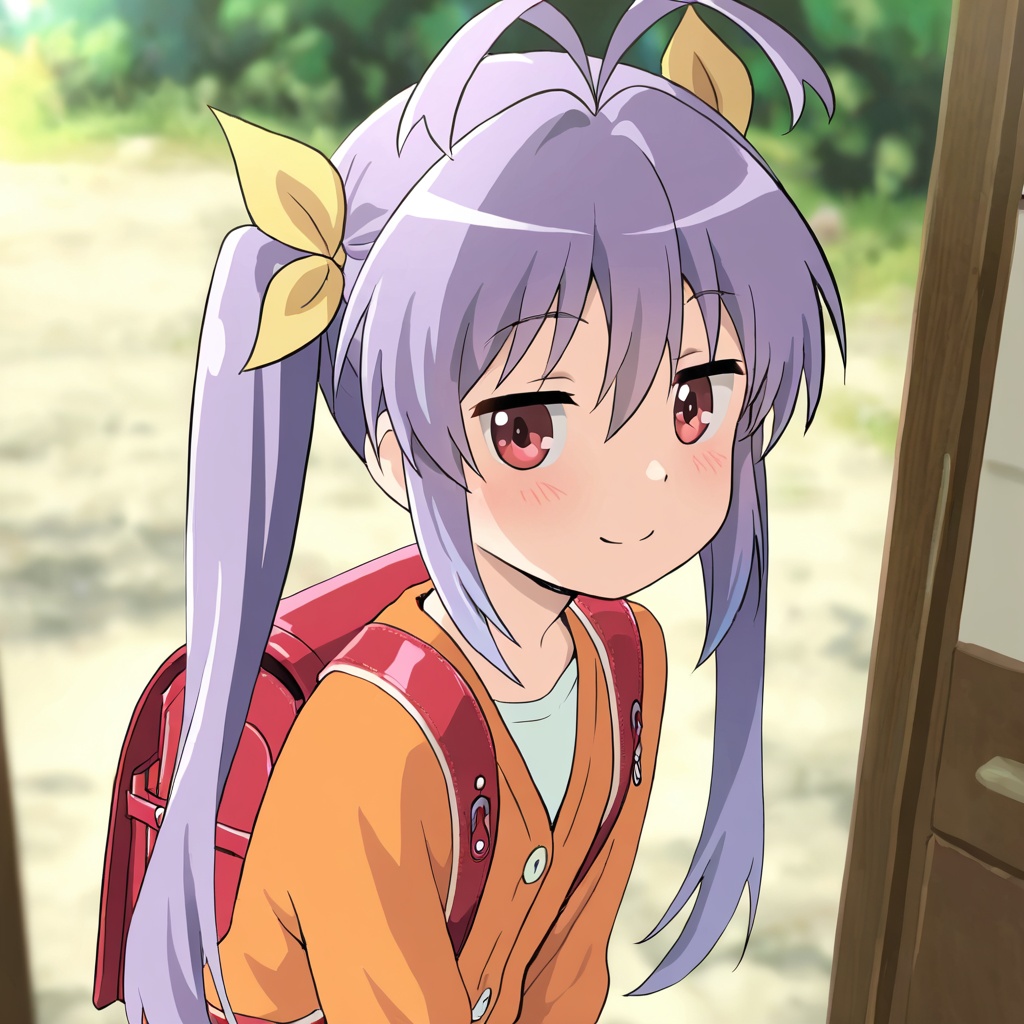 Miyauchi renge (Non Non Biyori),  purple hair,  ahoge on Tensor.Art