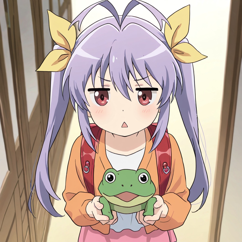 Miyauchi renge (Non Non Biyori),  purple hair,  ahoge on Tensor.Art