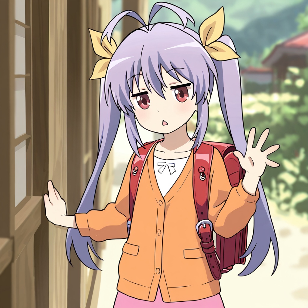 Miyauchi renge (Non Non Biyori),  purple hair,  ahoge on Tensor.Art