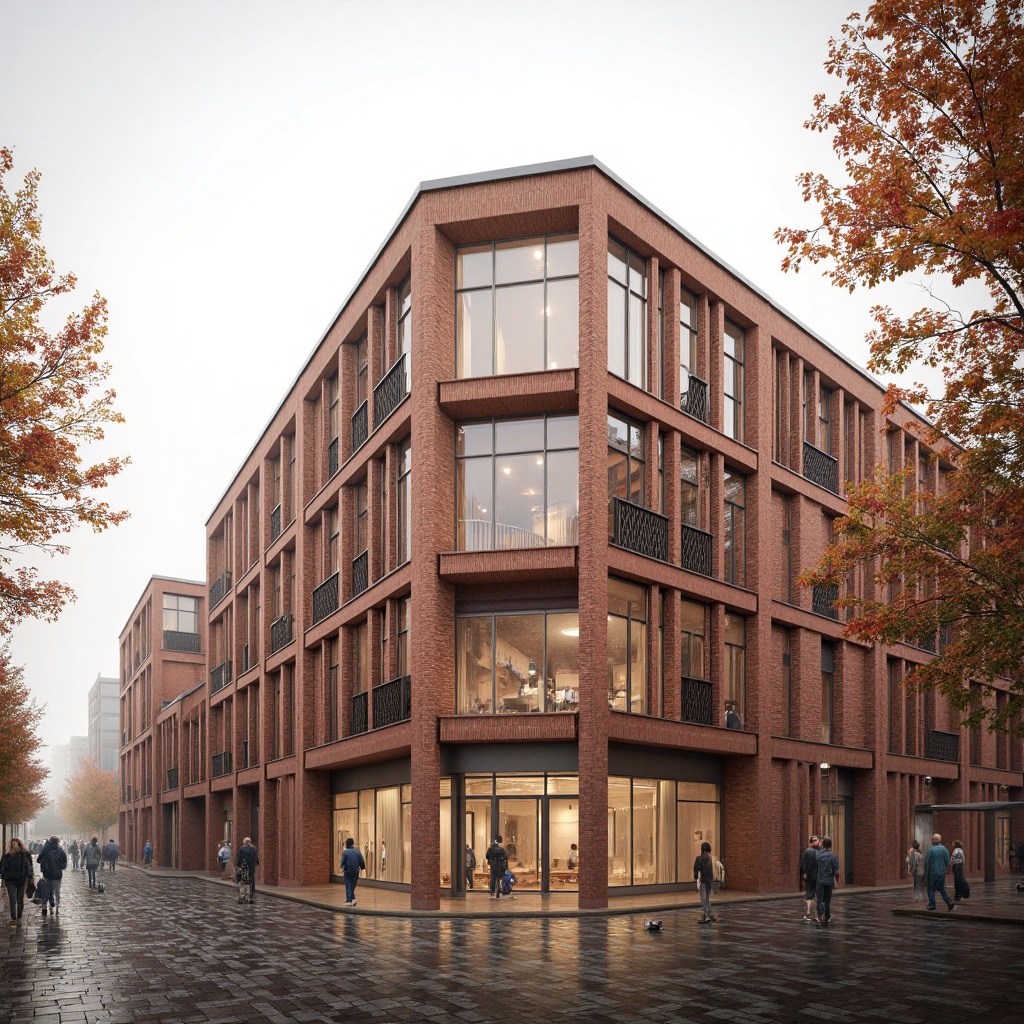 This architectural visualization features a striking modern building with a combination of textures,  prominently displaye...