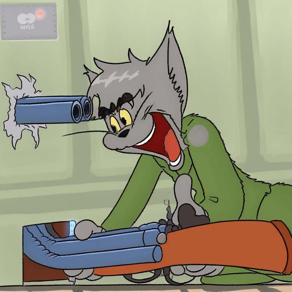 Tomshotgun,  exaggerated expression,  solo on Tensor.Art
