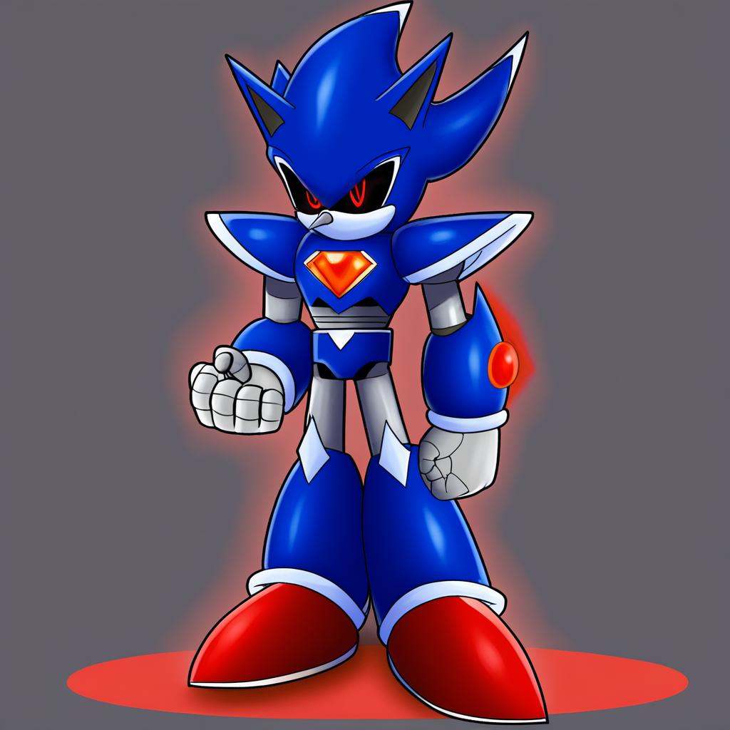 Metallix,  red glowing eyes,  robot on Tensor.Art