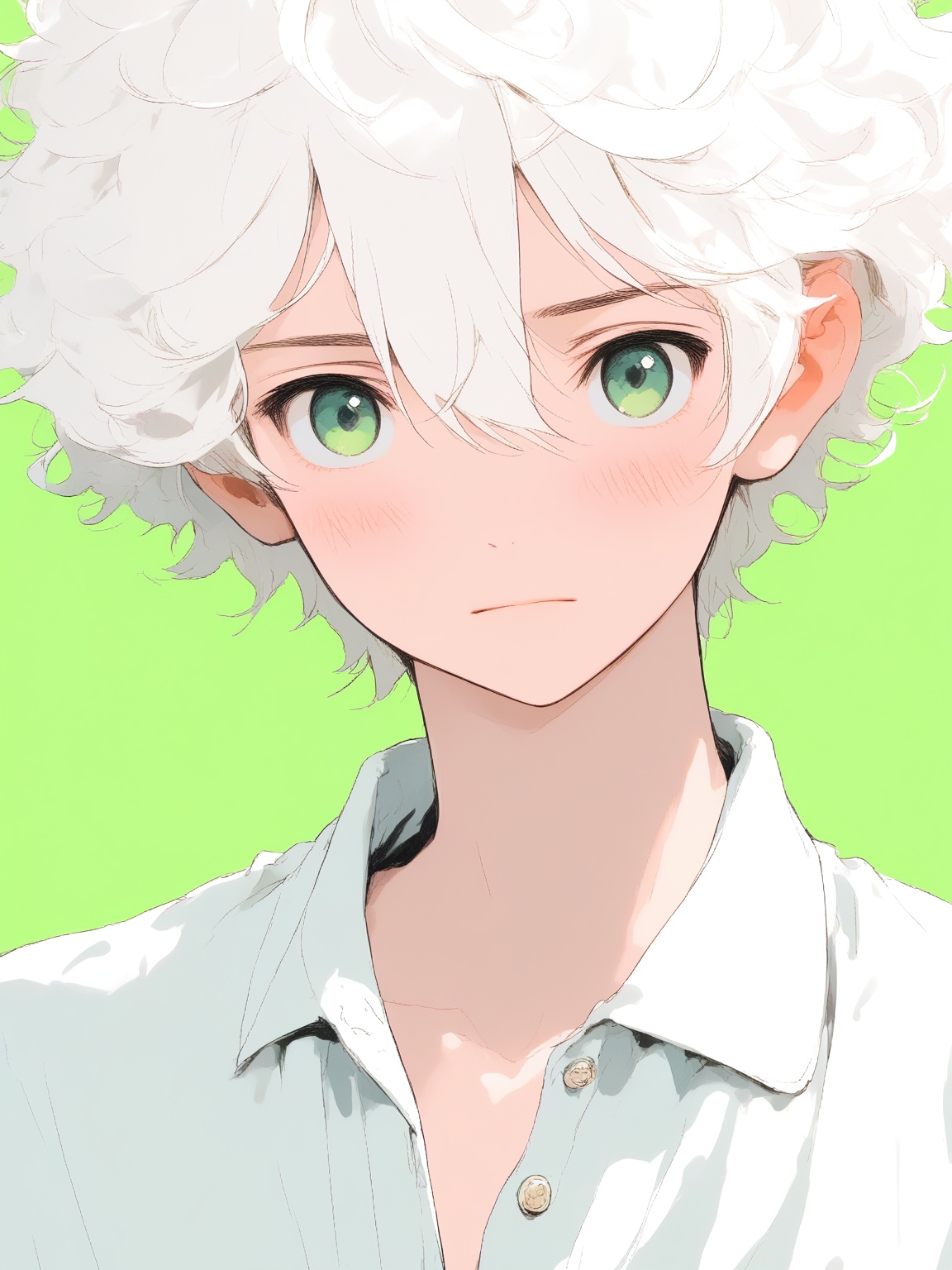 looking at viewer,  blush,  short hair on Tensor.Art