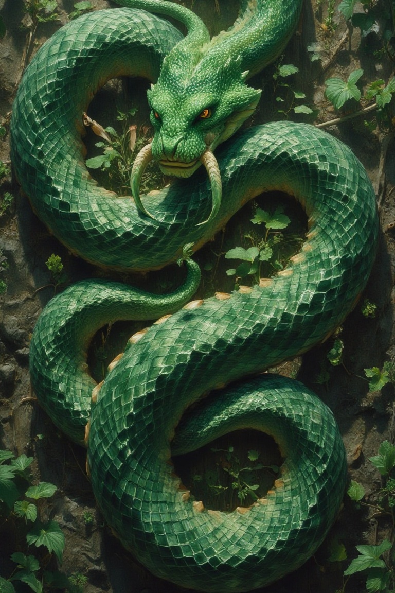giant snake with green poison on Tensor.Art