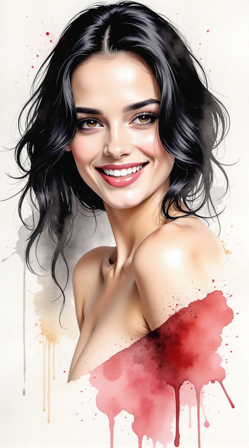 portrait of a beauty,  Eva Green-like,  smile on Tensor.Art
