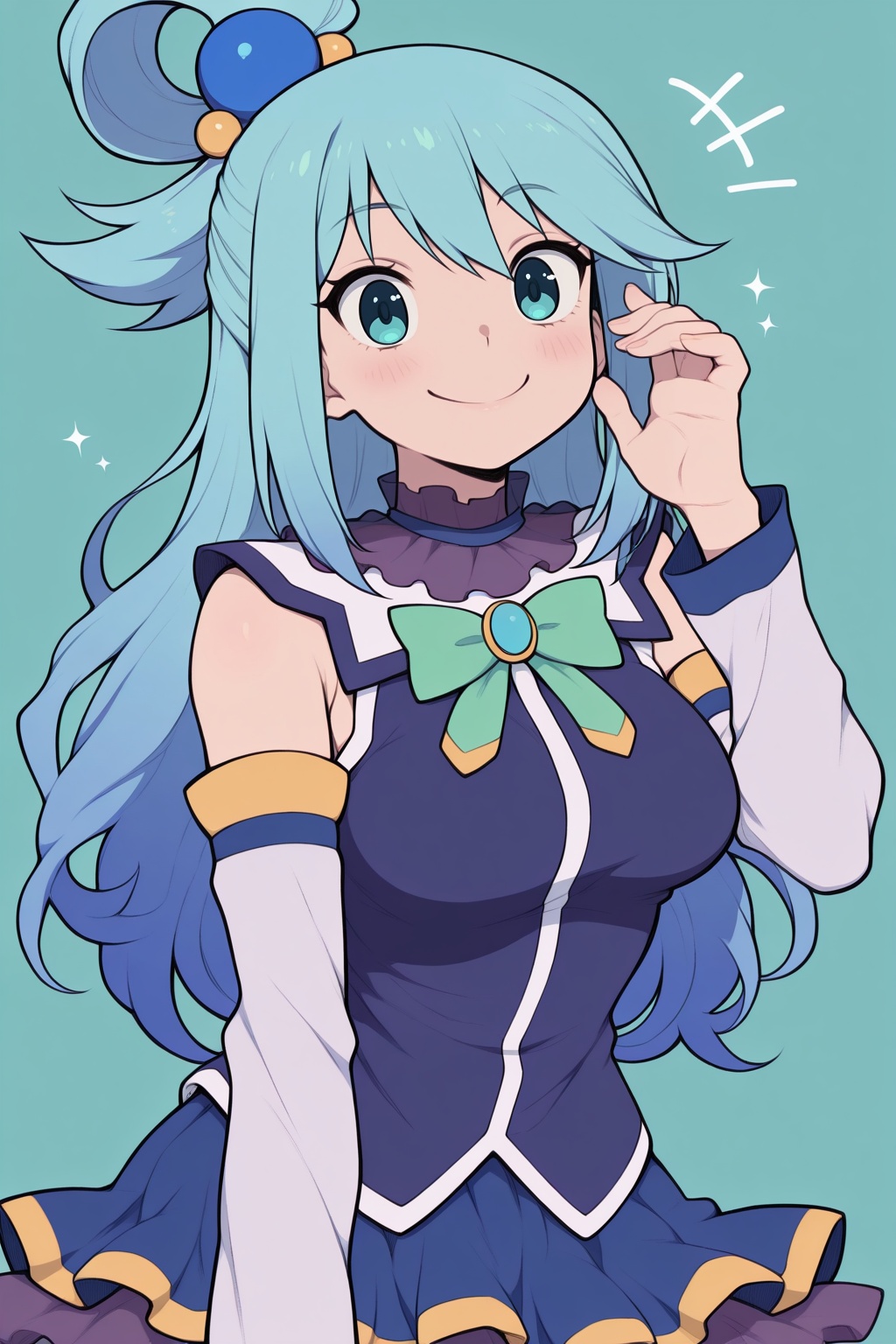 aqua_(konosuba),  cute smile,  1girl on Tensor.Art