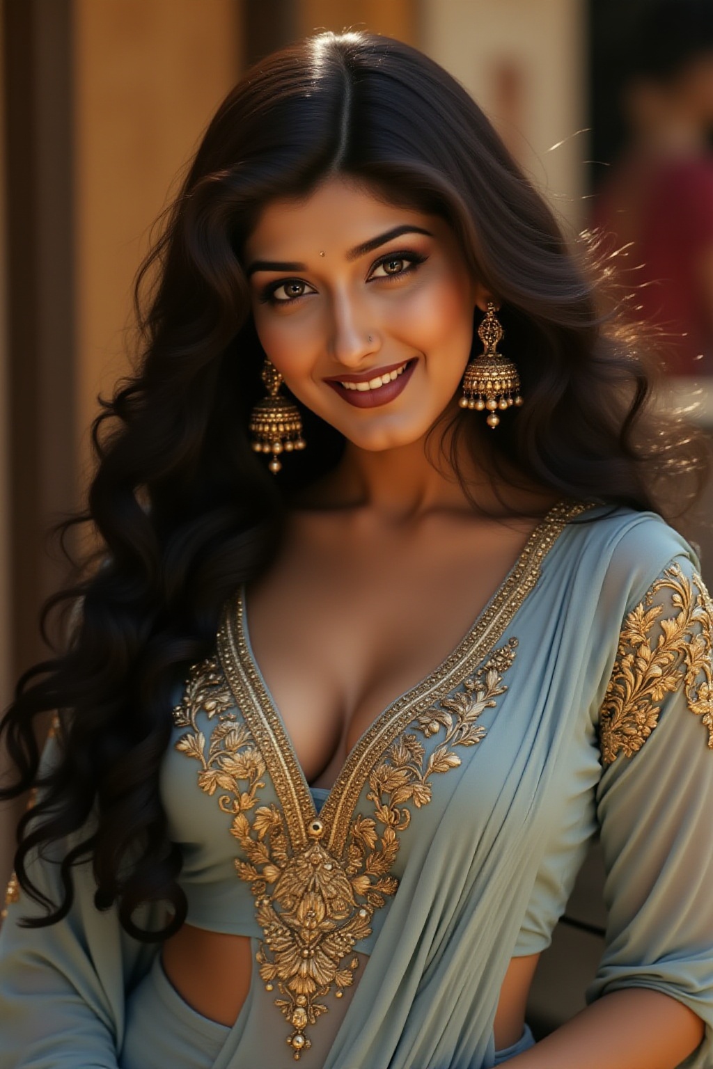 S0n@l1,  A pale-skinned,  Sonali Bendre with long on Tensor.Art