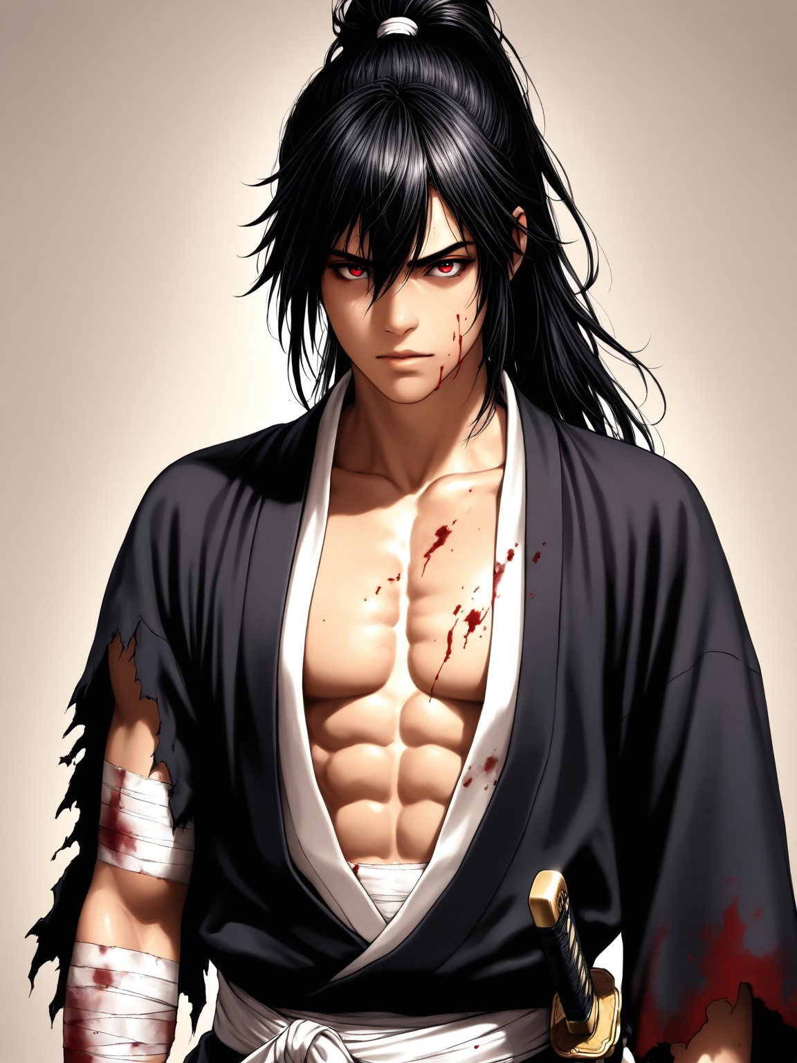 long hair,  black hair,  1boy on Tensor.Art