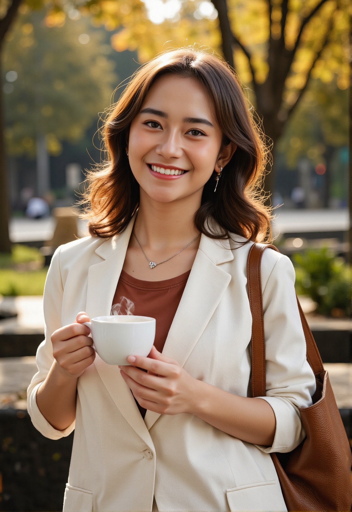 Create a strikingly realistic,  high-resolution portrait of a woman in her late 20s to early 30s,  radiating confidence an...