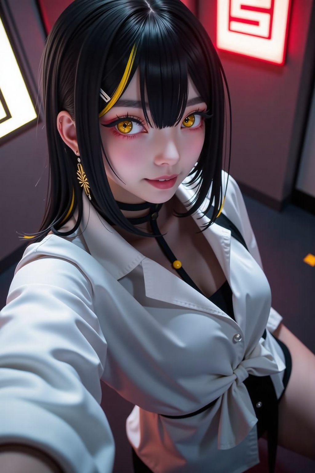 Take selfie,  look at camera, on Tensor.Art