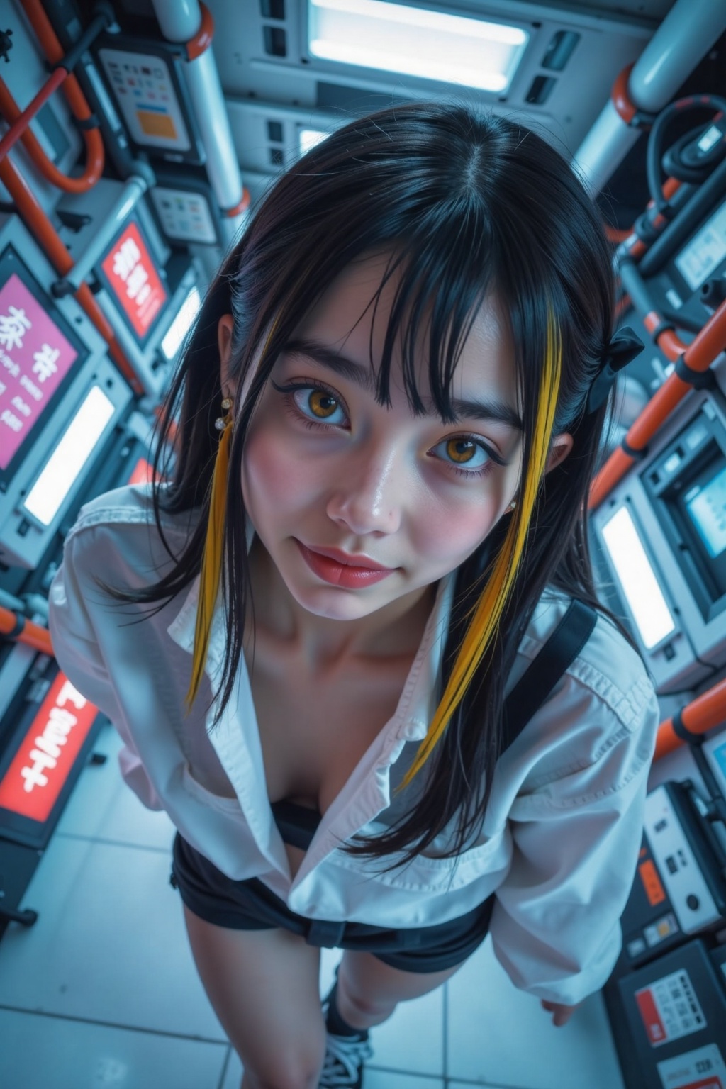 Take selfie,  look at camera, on Tensor.Art