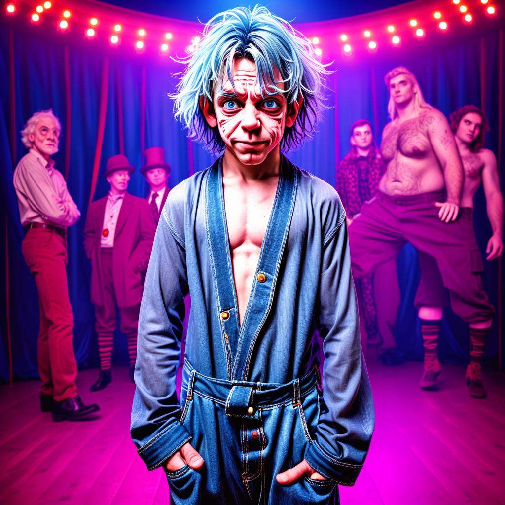 1boy,  sheer robe,  denim pants on Tensor.Art