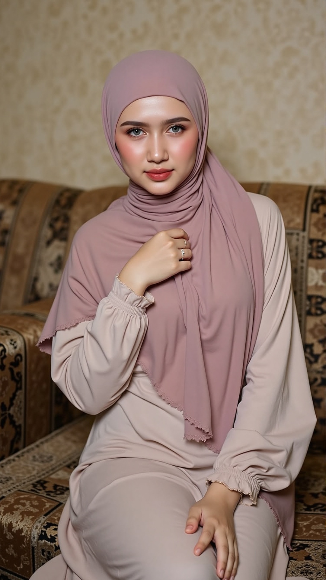 Portrait half-body,  1girl,  hijab scarf on Tensor.Art