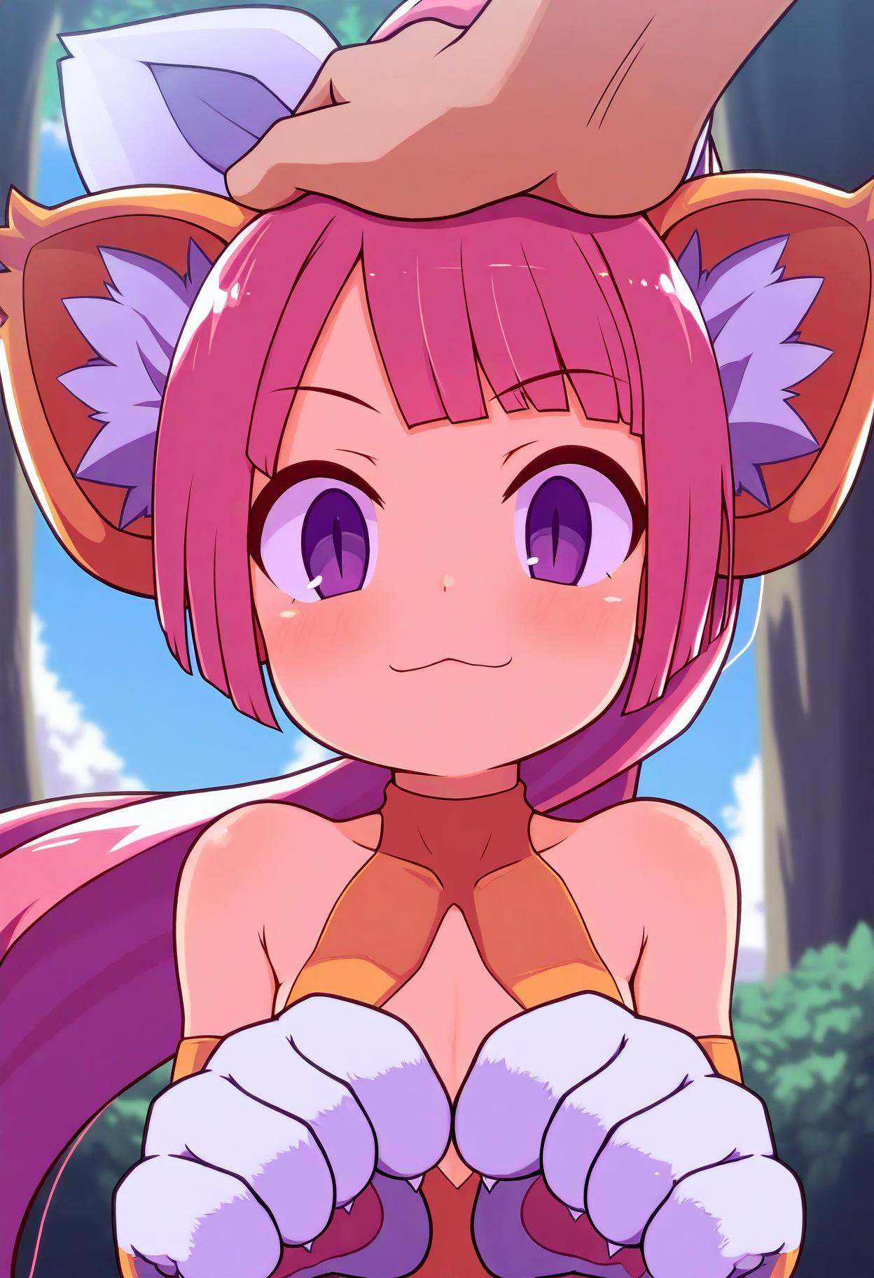 1girl,  nekomata \(disgaea\),  purple eyes on Tensor.Art